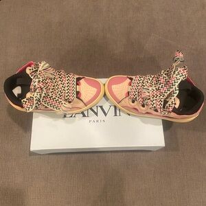 LANVIN curb sneaker size 38 euro US 7.5 pink multi colored